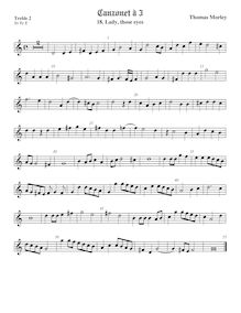 Partition Treble2 viole de gambe, chansonnettes, ou Little Short chansons to Three Voyces par Thomas Morley