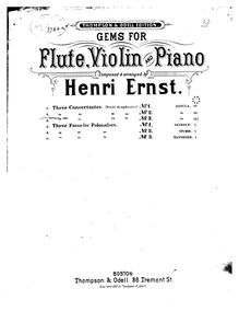 Partition complète, violon et flûte 1 parties, 3 Petits symphonies concertantes par Charles Dancla