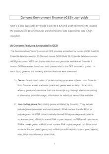 Genome Environment Browser (GEB) – tutorial (December 2006)