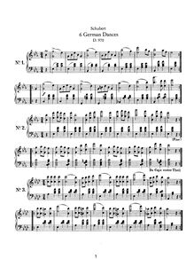 Partition complète, German Dances, D.970, Schubert, Franz par Franz Schubert