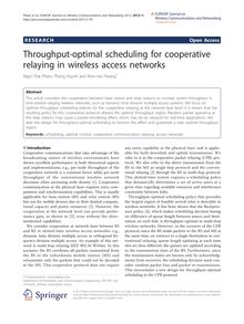 Throughput-optimal scheduling for cooperative relaying in wireless access networks