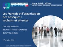 IPSOS : Les Français et l’organisation des obsèques - souhaits et attentes