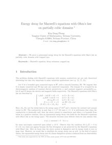 Energy decay for Maxwell s equations with Ohm s law on partially cubic domains