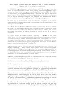 Artprice Rapport Financier Annuel 2010 : Croissance du C.A. ...