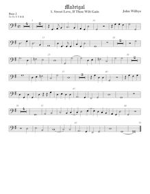 Partition viole de basse 2, madrigaux - Set 1, Wilbye, John