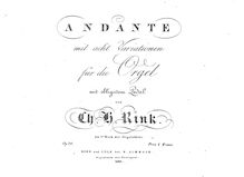 Partition Andante avec 8 Variations, Rinck, Christian Heinrich