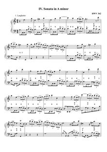 Partition complète, enregistrement  Sonata, A minor, Handel, George Frideric