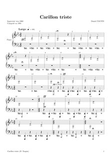 Partition complète, Carillon triste, E♭ major, Taupin, Daniel