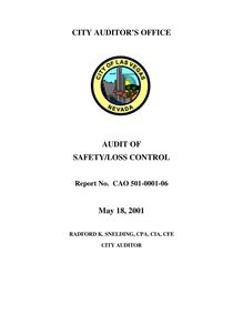 FINAL CAO-501-0001-06 Audit of Safety Loss Control
