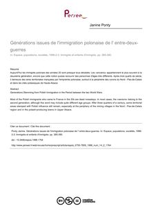 Générations issues de l immigration polonaise de l  entre-deux-guerres - article ; n°2 ; vol.14, pg 385-390