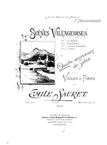 Partition , Le Matin  - partition de violon, Scènes Villageoises