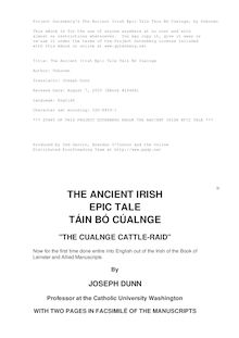 The Ancient Irish Epic Tale Táin Bó Cúalnge
