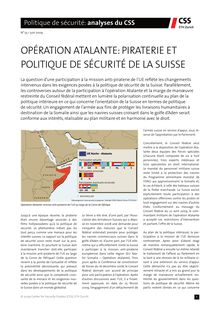 Opération Atalante: piraterie et politique de sécurité de la Suisse