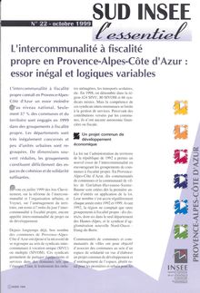 L intercommunalité à fiscalité propre en Provence-Alpes-Côte-d Azur   