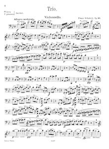Partition violoncelle, Trio en B-flat pour Piano, violon et violoncelle, D.898 par Franz Schubert