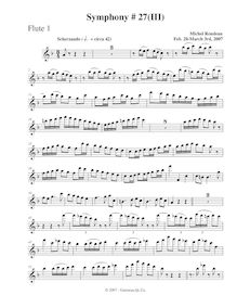 Partition flûte 1, Symphony No.27, B-flat major, Rondeau, Michel par Michel Rondeau