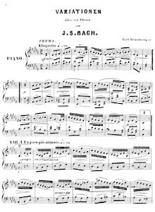 Partition Complete, Variationen über ein Thema von J.S. Bach, Reinecke, Carl