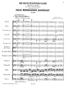 Partition Overture et sections 1–2, Die erste Walpurgisnacht, Op.60