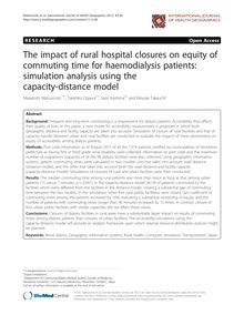 The impact of rural hospital closures on equity of commuting time for haemodialysis patients: simulation analysis using the capacity-distance model