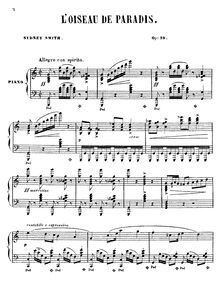 Partition complète, L oiseau de paradis, Op.29, Morceau de salon