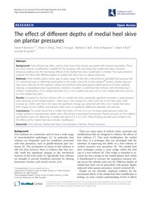 The effect of different depths of medial heel skive on plantar pressures