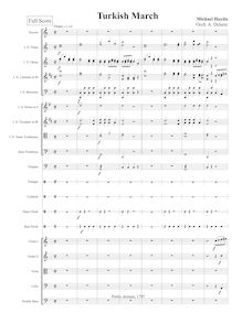 Score, Marcia turchesca, Turkish March, C major, Haydn, Michael