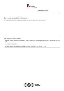 La représentation politique - article ; n°1 ; vol.36, pg 3-24