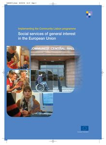 Social services of general interest in the European Union