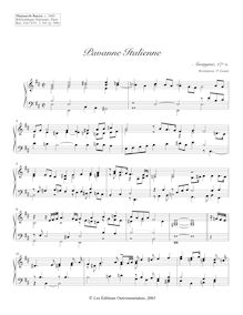 Partition Pavanne Italienne, 10 clavier pièces from Bauyn Manuscript