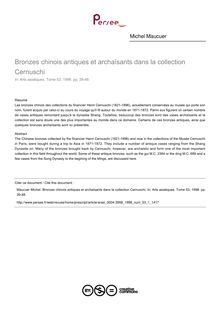 Bronzes chinois antiques et archaïsants dans la collection Cernuschi - article ; n°1 ; vol.53, pg 39-48