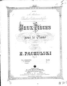 Score, 2 pièces, Op.2, Pachulski, Henryk