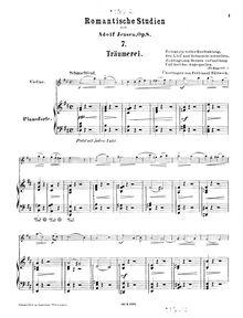 Partition de piano (avec violon stave), Romantische Studien