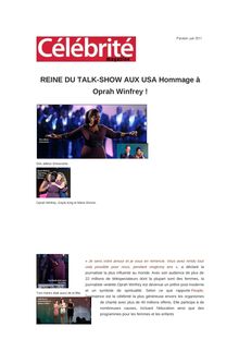 REINE DU TALK-SHOW AUX USA Hommage à Oprah Winfrey !