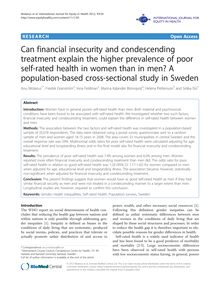 Can financial insecurity and condescending treatment explain the higher prevalence of poor self-rated health in women than in men? A population-based cross-sectional study in Sweden