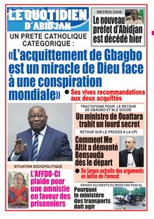 Le Quotidien d’Abidjan n°3069 - du Samedi 10 Avril 2021
