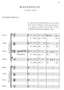 Partition compléte, Magnificat a Otto Voci, Gastoldi, Giovanni Giacomo
