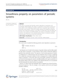 Smoothness property on parameters of periodic systems