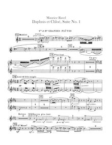 Partition flûte 1/2, 3 (doubles Piccolo), Alto flûte, Daphnis et Chloé  No.1