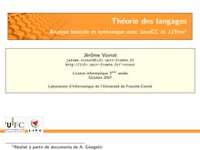 Théorie des langages - Analyse lexicale et syntaxique avec JavaCC ...
