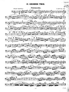 Partition de violoncelle, Piano Trio No.2, Op.123, 2nd Grosses Trio, Op.123