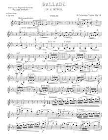 Partition complète et , partie, Ballade, Op.73, Coleridge-Taylor, Samuel