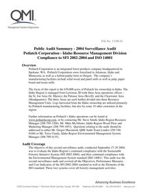 Potlatch SFI Public Audit Summary Oct 2004 TC GM  Edits fin–