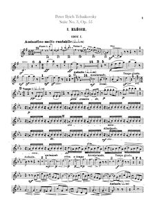 Partition hautbois 1, 2, anglais cor,  No.3, Tchaikovsky, Pyotr