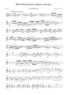 Partition violons I, Divertimento para fagot y cuerdas, Sanchis, Salvador