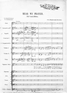 Partition Orchestral Score, Hear my prayer, Hör mein Bitten, G Major