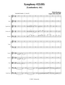 Partition , Londonderry Air, Symphony No.22, C minor, Rondeau, Michel
