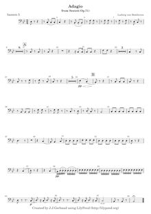 Partition basson 5, Sextet pour vents, Op.71, E♭ major, Beethoven, Ludwig van