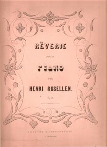 Partition Rêverie No.1, 3 Rêveries, deuxieme livre, Rosellen, Henri