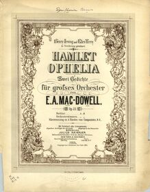 Partition couverture couleur, Hamlet et Ophelia, MacDowell, Edward