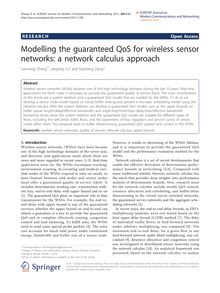 Modelling the guaranteed QoS for wireless sensor networks: a network calculus approach
